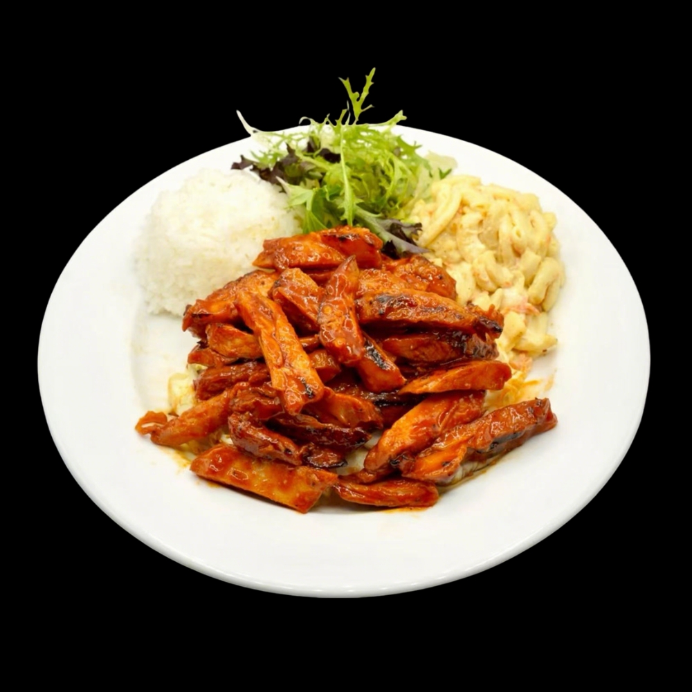 777 Hawaiian BBQ signature plate